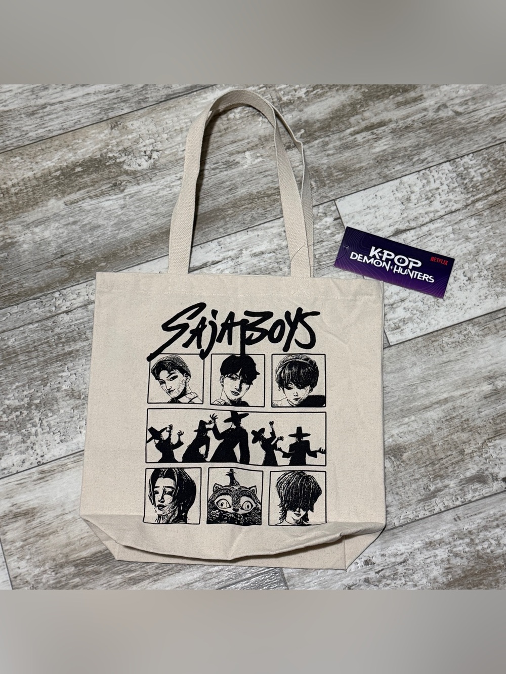 Saja Boys Tote Bag K-Pop Demon Hunters Official Merchandise Limited Edition Bag